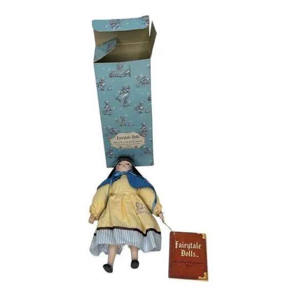 Vintage Russ Berrie Fairytales Mary Had A Little Lamb Porcelain Doll #1705 - Picture 1 of 11